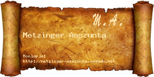 Metzinger Asszunta névjegykártya